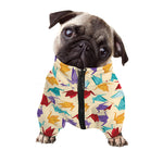 Colorful Origami Crane Pattern Print Dog Zip Up Jacket