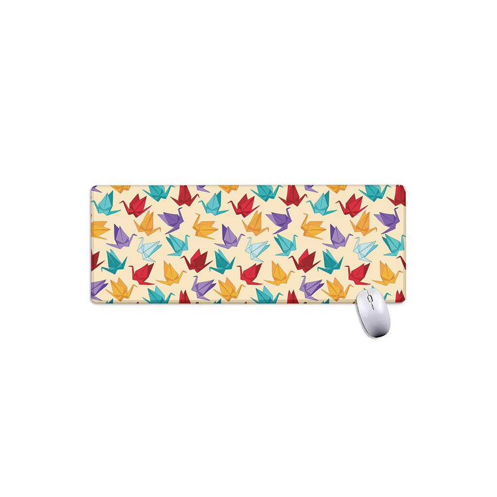 Colorful Origami Crane Pattern Print Extended Mouse Pad