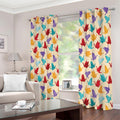 Colorful Origami Crane Pattern Print Extra Wide Grommet Curtains