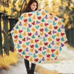 Colorful Origami Crane Pattern Print Foldable Umbrella