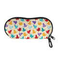 Colorful Origami Crane Pattern Print Glasses Case
