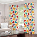 Colorful Origami Crane Pattern Print Grommet Curtains