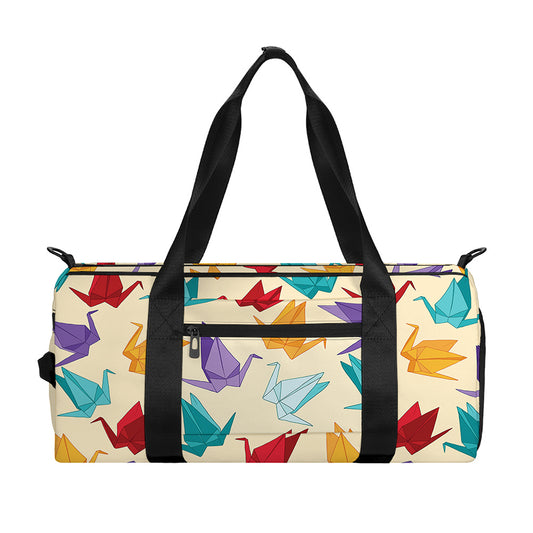 Colorful Origami Crane Pattern Print Gym Bag