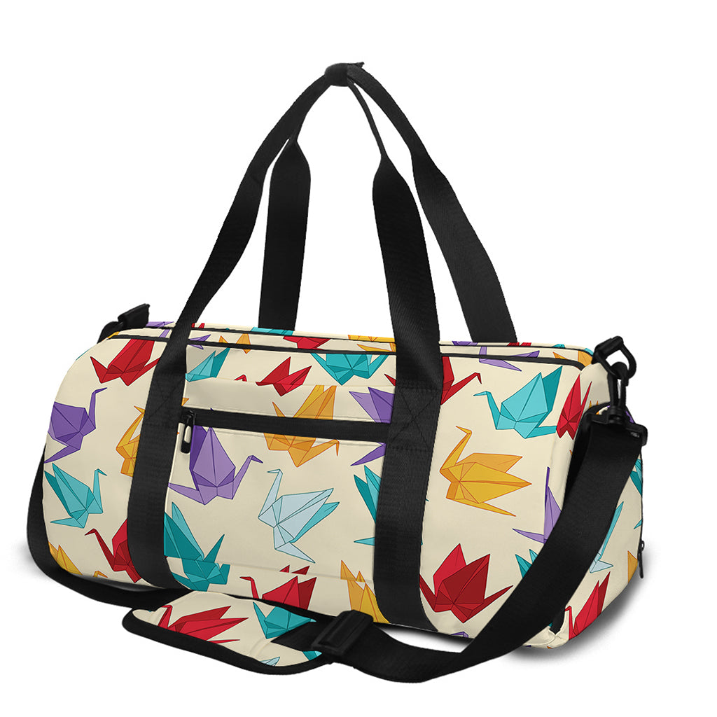 Colorful Origami Crane Pattern Print Gym Bag