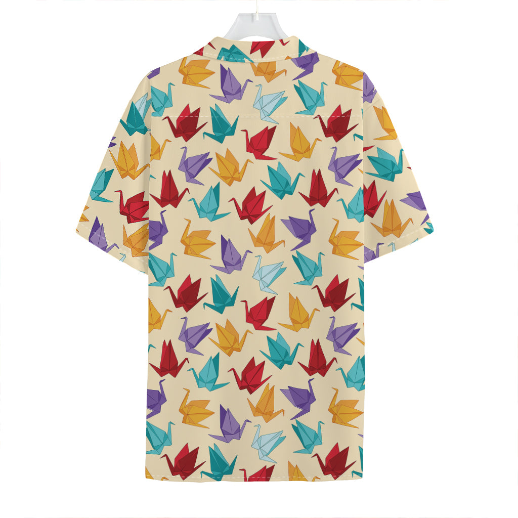 Colorful Origami Crane Pattern Print Hawaiian Shirt