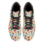 Colorful Origami Crane Pattern Print High Top Leather Sneakers