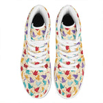 Colorful Origami Crane Pattern Print High Top Leather Sneakers