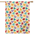 Colorful Origami Crane Pattern Print House Flag