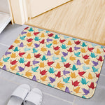 Colorful Origami Crane Pattern Print Indoor Door Mat