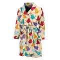 Colorful Origami Crane Pattern Print Men's Bathrobe