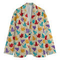 Colorful Origami Crane Pattern Print Men's Blazer