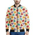 Colorful Origami Crane Pattern Print Men's Bomber Jacket