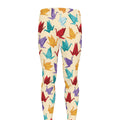 Colorful Origami Crane Pattern Print Men's Leggings