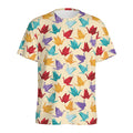 Colorful Origami Crane Pattern Print Men's Athletic T-Shirt