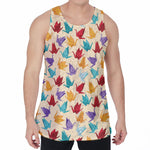 Colorful Origami Crane Pattern Print Men's Velvet Tank Top