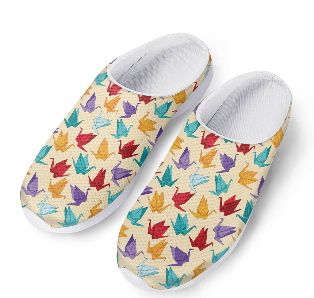 Colorful Origami Crane Pattern Print Mesh Casual Shoes