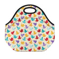 Colorful Origami Crane Pattern Print Neoprene Lunch Bag