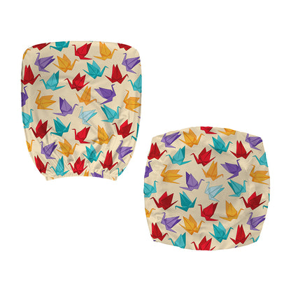 Colorful Origami Crane Pattern Print Office Chair Cover