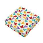 Colorful Origami Crane Pattern Print Outdoor Seat Cushion Cover