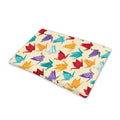 Colorful Origami Crane Pattern Print Pet Cooling Mat Cover