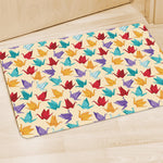 Colorful Origami Crane Pattern Print Polyester Doormat