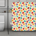 Colorful Origami Crane Pattern Print Polyester Shower Curtain