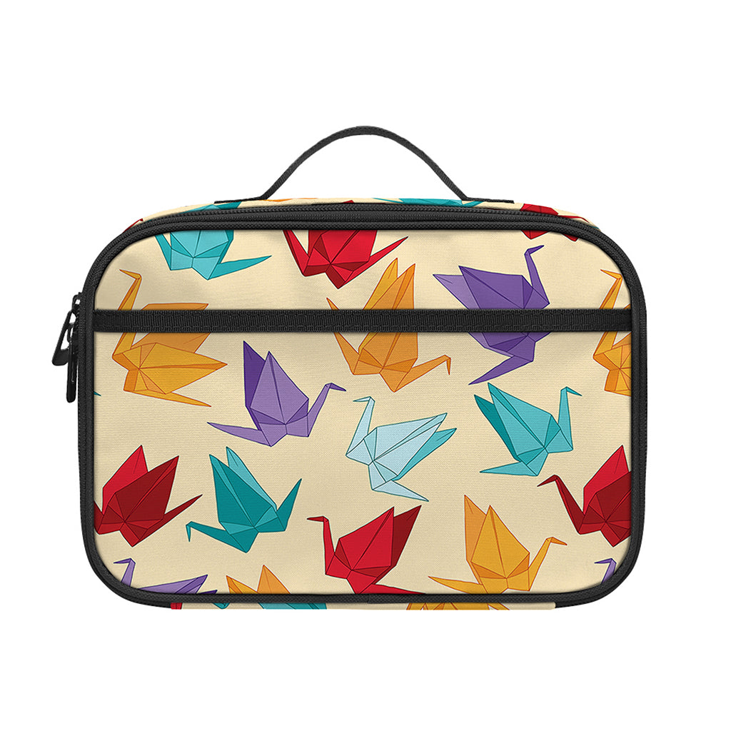Colorful Origami Crane Pattern Print Portable Lunch Bag