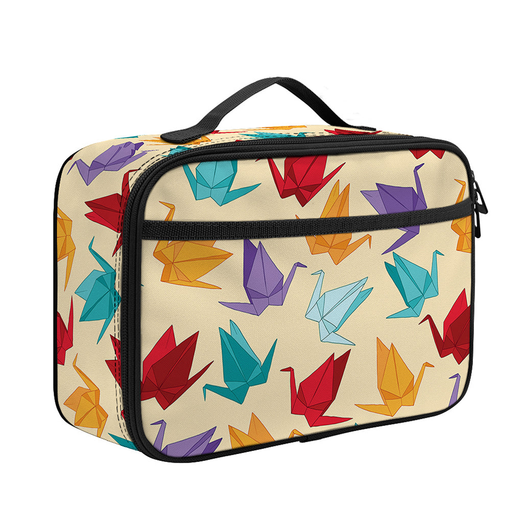 Colorful Origami Crane Pattern Print Portable Lunch Bag
