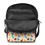 Colorful Origami Crane Pattern Print Rectangular Crossbody Bag