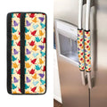Colorful Origami Crane Pattern Print Refrigerator Handle Covers