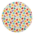 Colorful Origami Crane Pattern Print Round Blanket