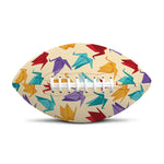Colorful Origami Crane Pattern Print Rugby Ball