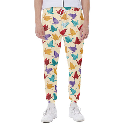 Colorful Origami Crane Pattern Print Scuba Joggers