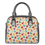 Colorful Origami Crane Pattern Print Shoulder Handbag