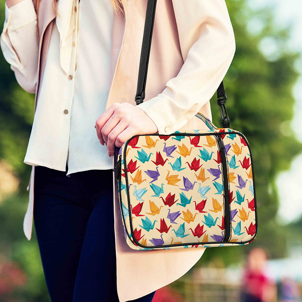 Colorful Origami Crane Pattern Print Shoulder Strap Bible Bag