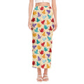 Colorful Origami Crane Pattern Print Side Slit Maxi Skirt