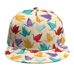 Colorful Origami Crane Pattern Print Snapback Cap