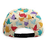 Colorful Origami Crane Pattern Print Snapback Cap