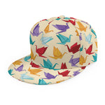 Colorful Origami Crane Pattern Print Snapback Cap