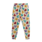 Colorful Origami Crane Pattern Print Sweatpants