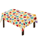Colorful Origami Crane Pattern Print Tablecloth