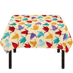 Colorful Origami Crane Pattern Print Tablecloth