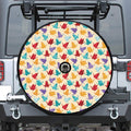 Colorful Origami Crane Pattern Print Tire Cover With Camera Hole