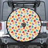 Colorful Origami Crane Pattern Print Tire Cover With Camera Hole