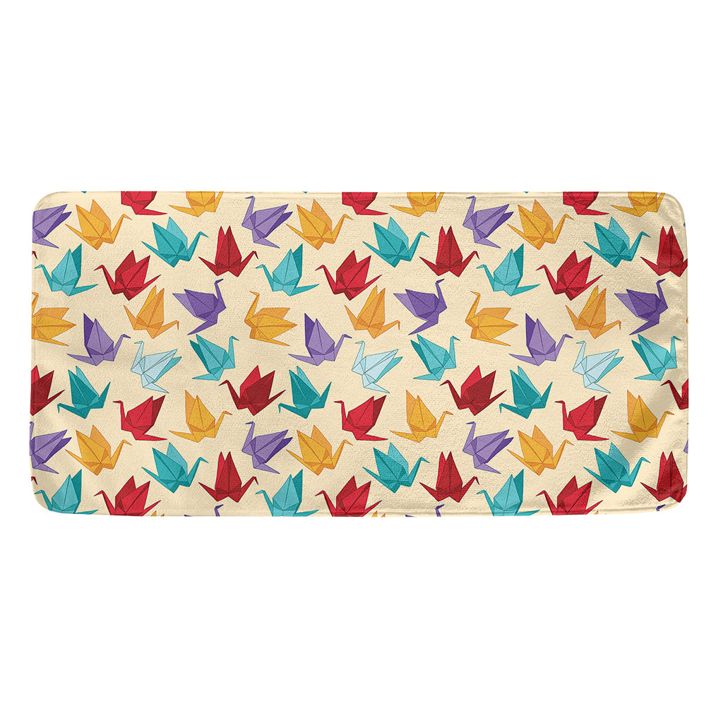 Colorful Origami Crane Pattern Print Towel