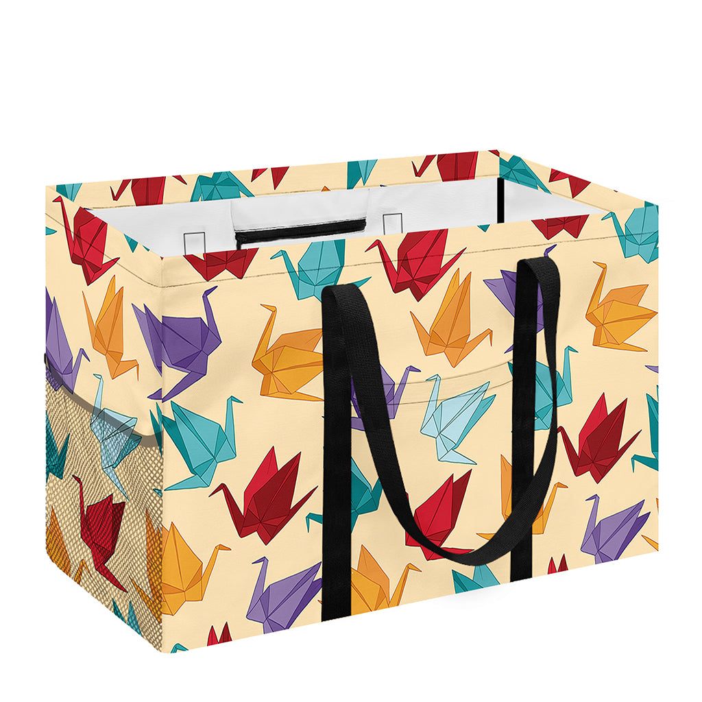 Colorful Origami Crane Pattern Print Utility Tote Bag