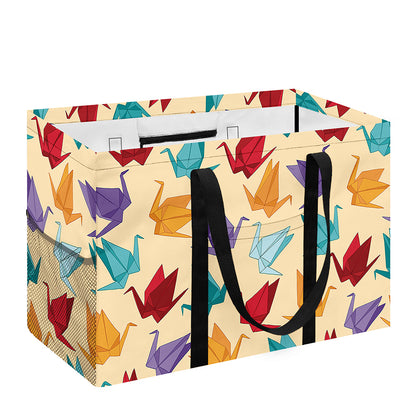 Colorful Origami Crane Pattern Print Utility Tote Bag