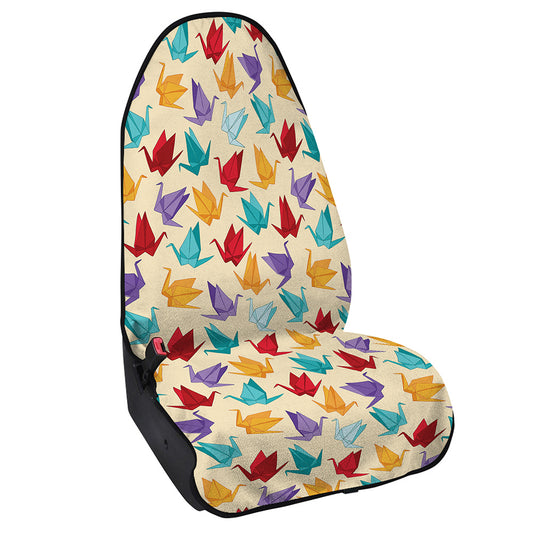 Colorful Origami Crane Pattern Print Waterproof Car Seat Cover