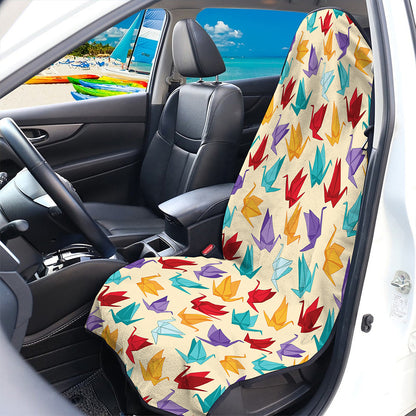 Colorful Origami Crane Pattern Print Waterproof Car Seat Cover
