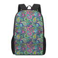 Colorful Paisley Pattern Print 17 Inch Backpack